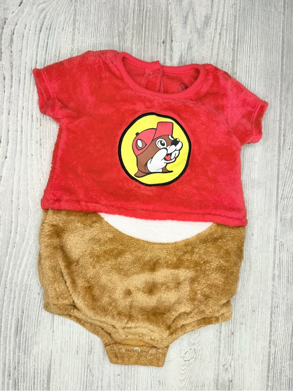 Buc-ee’s beaver one piece Halloween costume cosplay dress up jumper 12m no hat